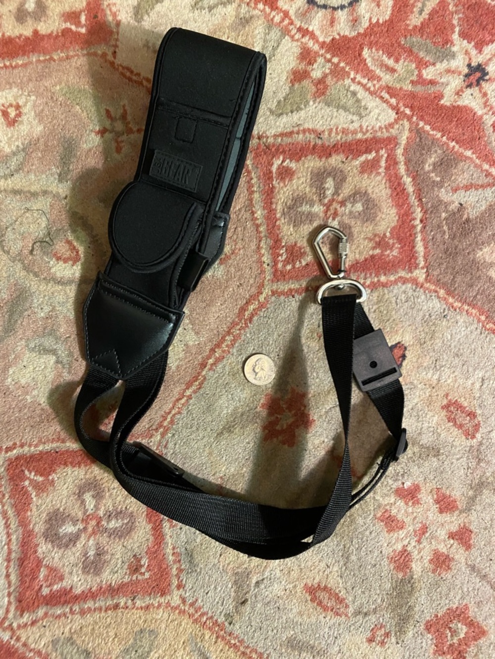 Black USA Gear Adjustable Padded Shoulder Strap with Pocket Hook/Loop Closure